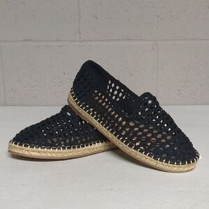 The Drop Lila Flat Espadrilles Black Size 7 NWT, Euro Summer, Coastal Chic, Vaca